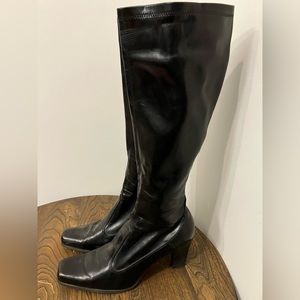 Women’s Vintage Franco Sarto Tall Vegan Leather Heel Boots Size 10